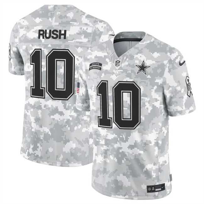 Men%27s Dallas Cowboys #10 Cooper Rush 2024 F.U.S.E Arctic Camo Salute To Service Limited Stitched Jersey Dyin